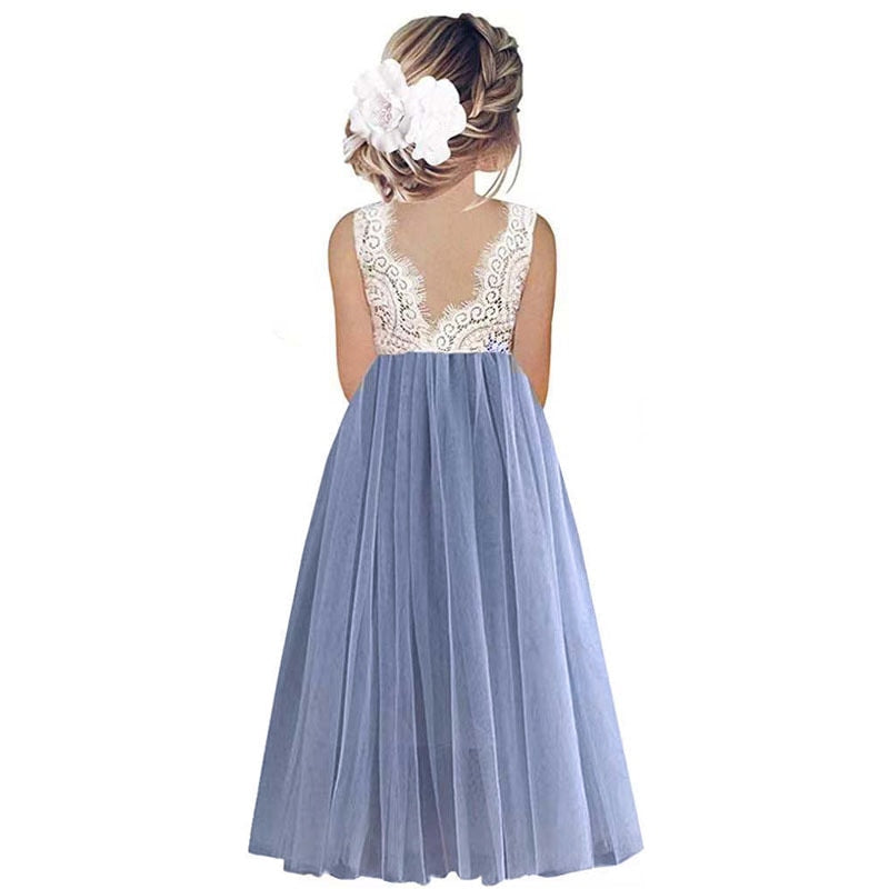 Flower Girl Dress Baby Kids Summer Princess Party Lace Wedding Birthday Dresses Children Clothing-Party Dress-ridibi