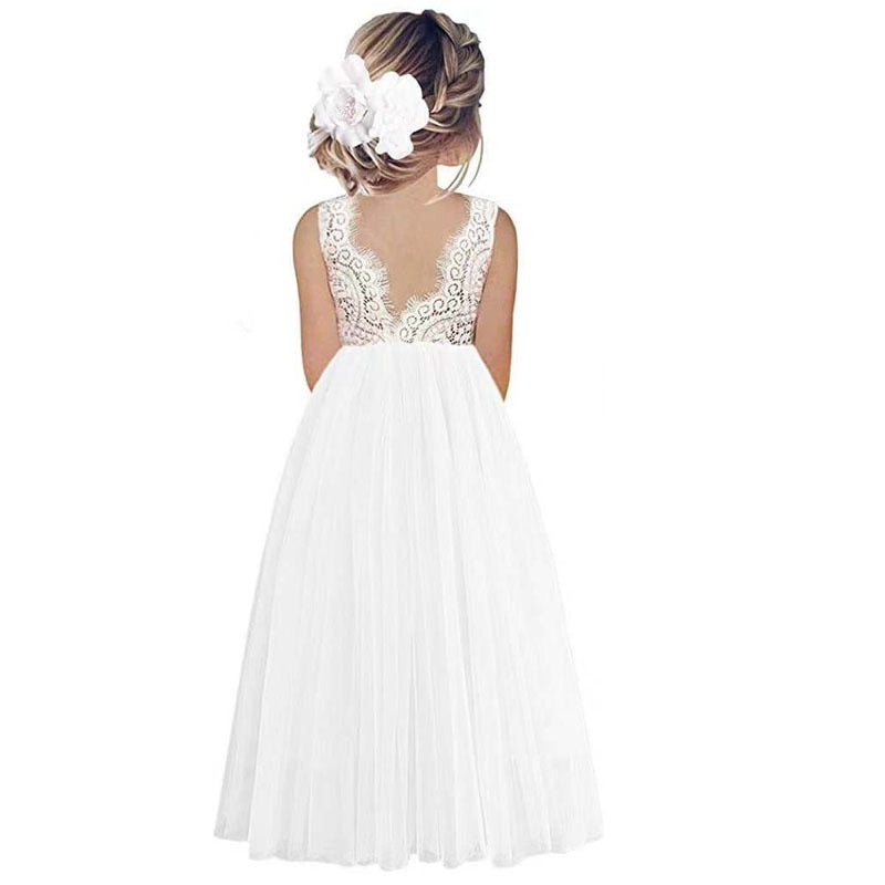 Flower Girl Dress Baby Kids Summer Princess Party Lace Wedding Birthday Dresses Children Clothing-Party Dress-ridibi