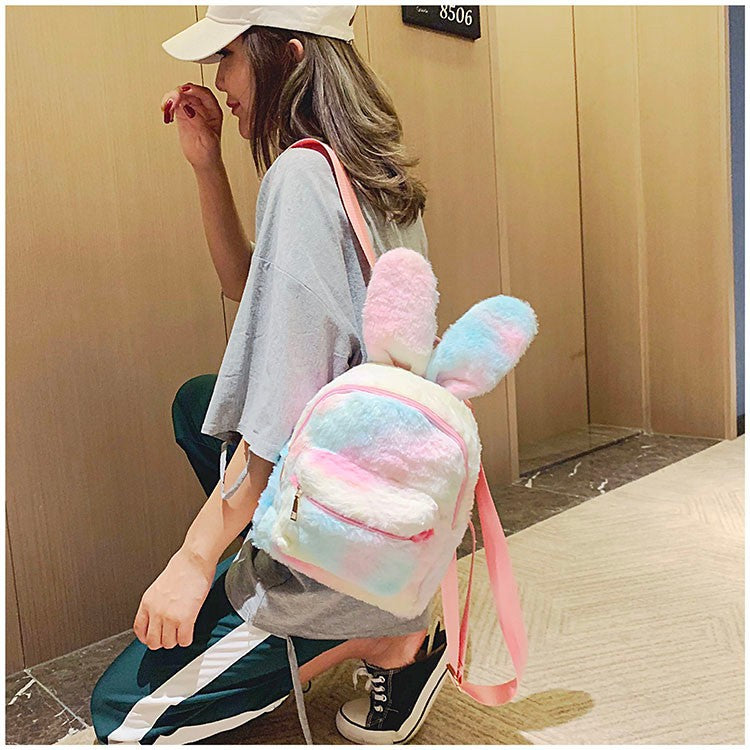 Plush Bunny Ears Backpack Girls Backpack-Girls Backpack-ridibi