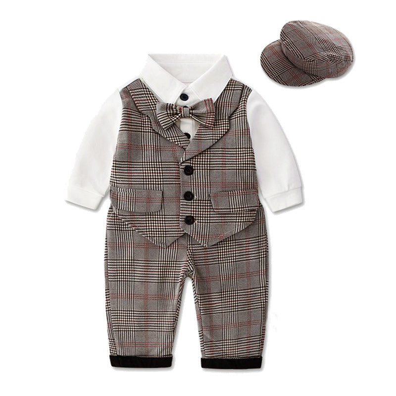 Boys Gentleman English Vest Pants Suit Dress-Suite Set-ridibi