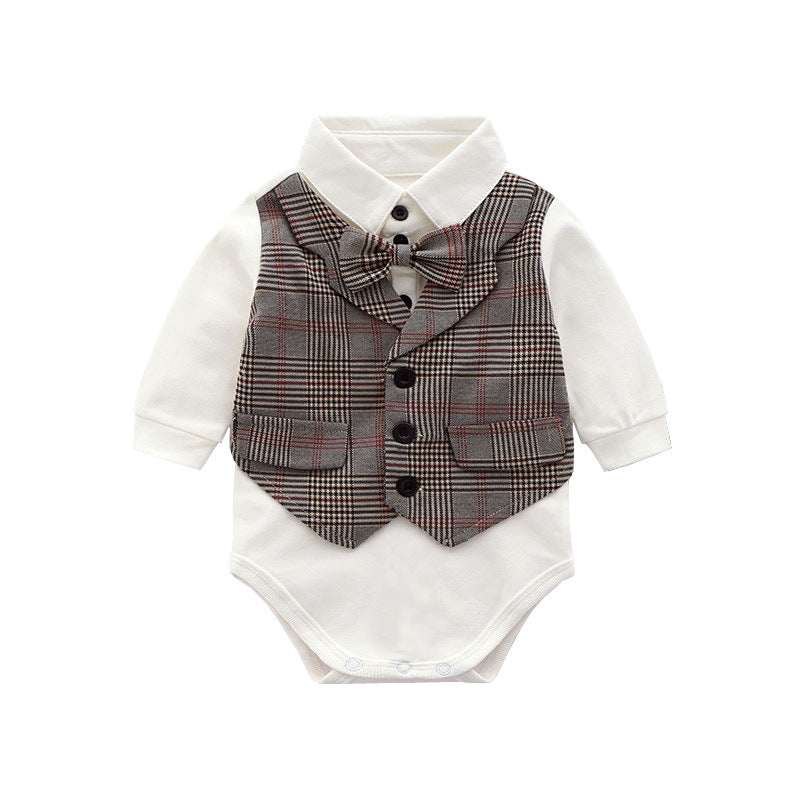 Boys Gentleman English Vest Pants Suit Dress-Suite Set-ridibi