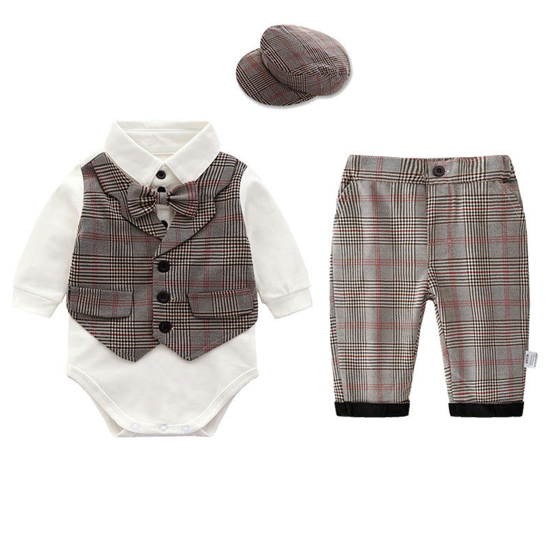 Boys Gentleman English Vest Pants Suit Dress-Suite Set-ridibi