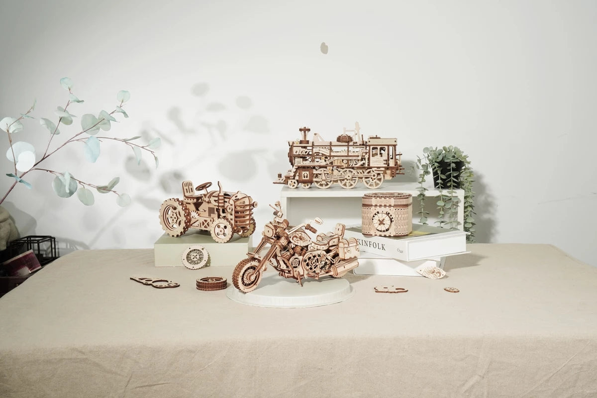 Robotime Rokr Cruiser Motorcycle DIY Wooden Model 420 Pcs Building Block Kits Funny Toys Gifts For Children Adults-Toys-ridibi