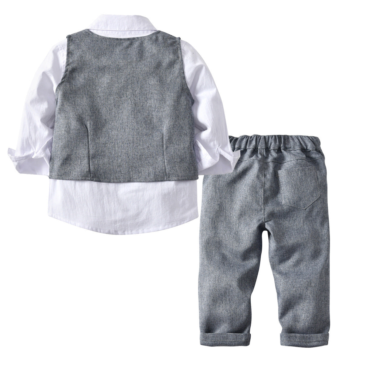 Boys' long-sleeved shirt and vest trousers-Suite Set-ridibi