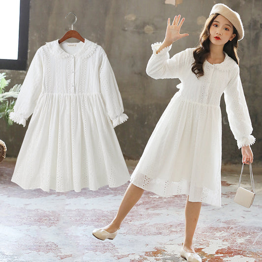 Cotton dress Doll collar-Dress-ridibi