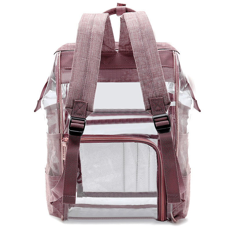 Transparent jelly backpack-Girls Backpack-ridibi