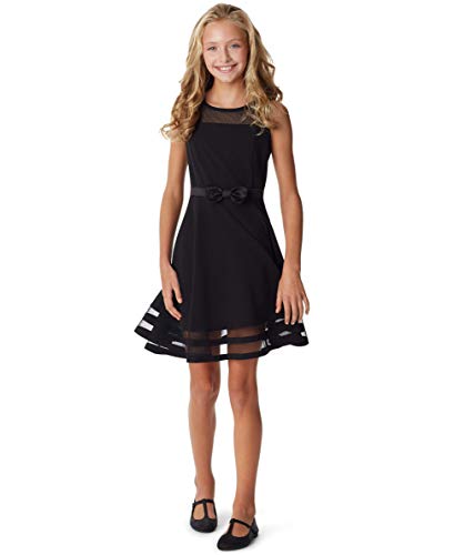 Calvin Klein Girls' Sleeveless Party Dress, Fit and Flare Silhouette, Round Neckline & Back Zip Closure-Back to results-ridibi