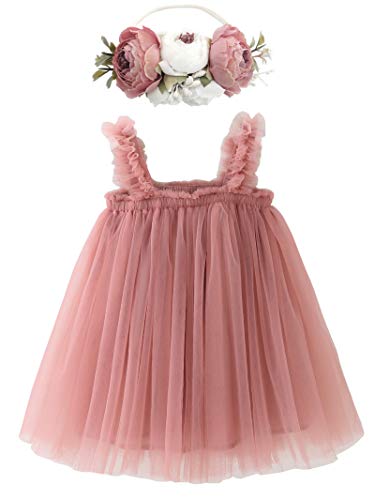 Dress for Toddler Girls,Baby Girl skirt set with flower headband-Dress-ridibi
