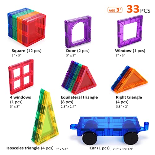 PLUMIA Magnetic Tiles for Kids 3D Magnet Building Tiles Set STEM Learning Toys Magnetic Toys Gift for 3+ Year Old Boys and Girls-Back to results-ridibi