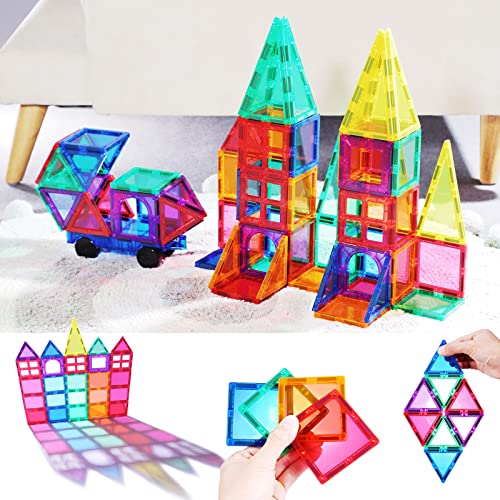 PLUMIA Magnetic Tiles for Kids 3D Magnet Building Tiles Set STEM Learning Toys Magnetic Toys Gift for 3+ Year Old Boys and Girls-Back to results-ridibi