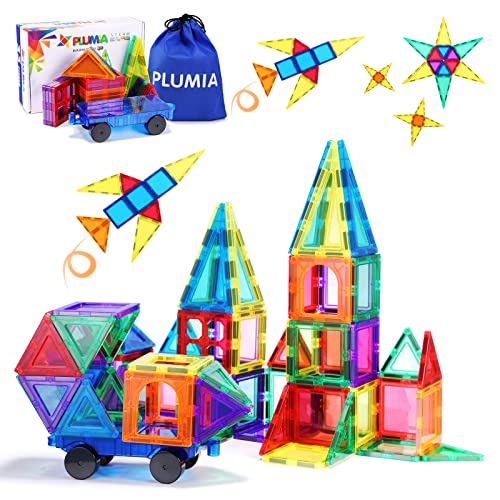 PLUMIA Magnetic Tiles for Kids 3D Magnet Building Tiles Set STEM Learning Toys Magnetic Toys Gift for 3+ Year Old Boys and Girls-Back to results-ridibi