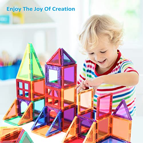 PLUMIA Magnetic Tiles for Kids 3D Magnet Building Tiles Set STEM Learning Toys Magnetic Toys Gift for 3+ Year Old Boys and Girls-Back to results-ridibi