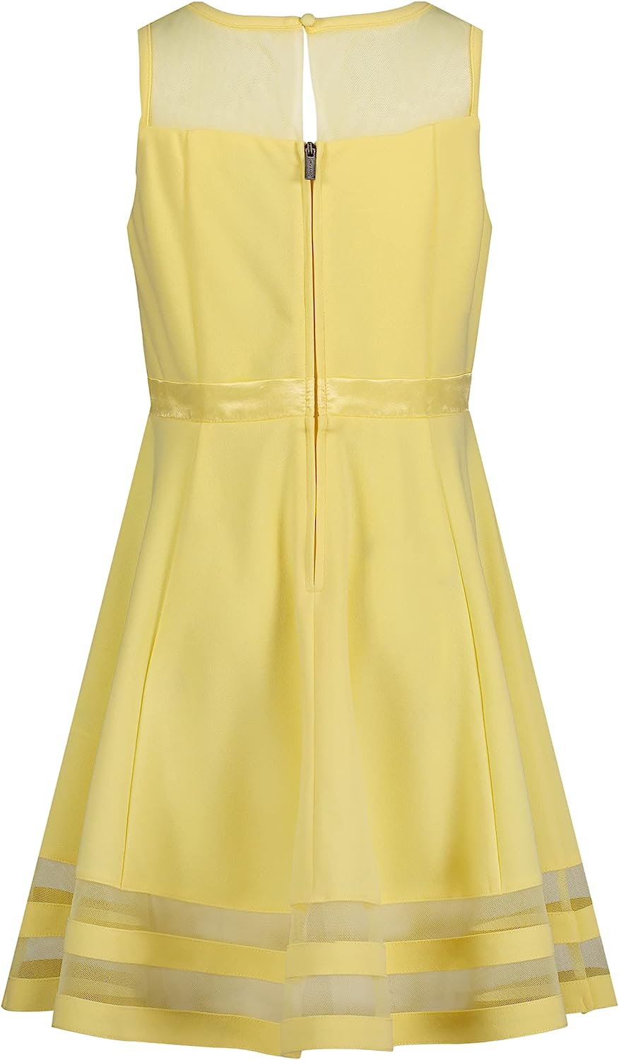 Calvin Klein Girls' Sleeveless Party Dress, Fit and Flare Silhouette, Round Neckline & Back Zip Closure-Back to results-ridibi