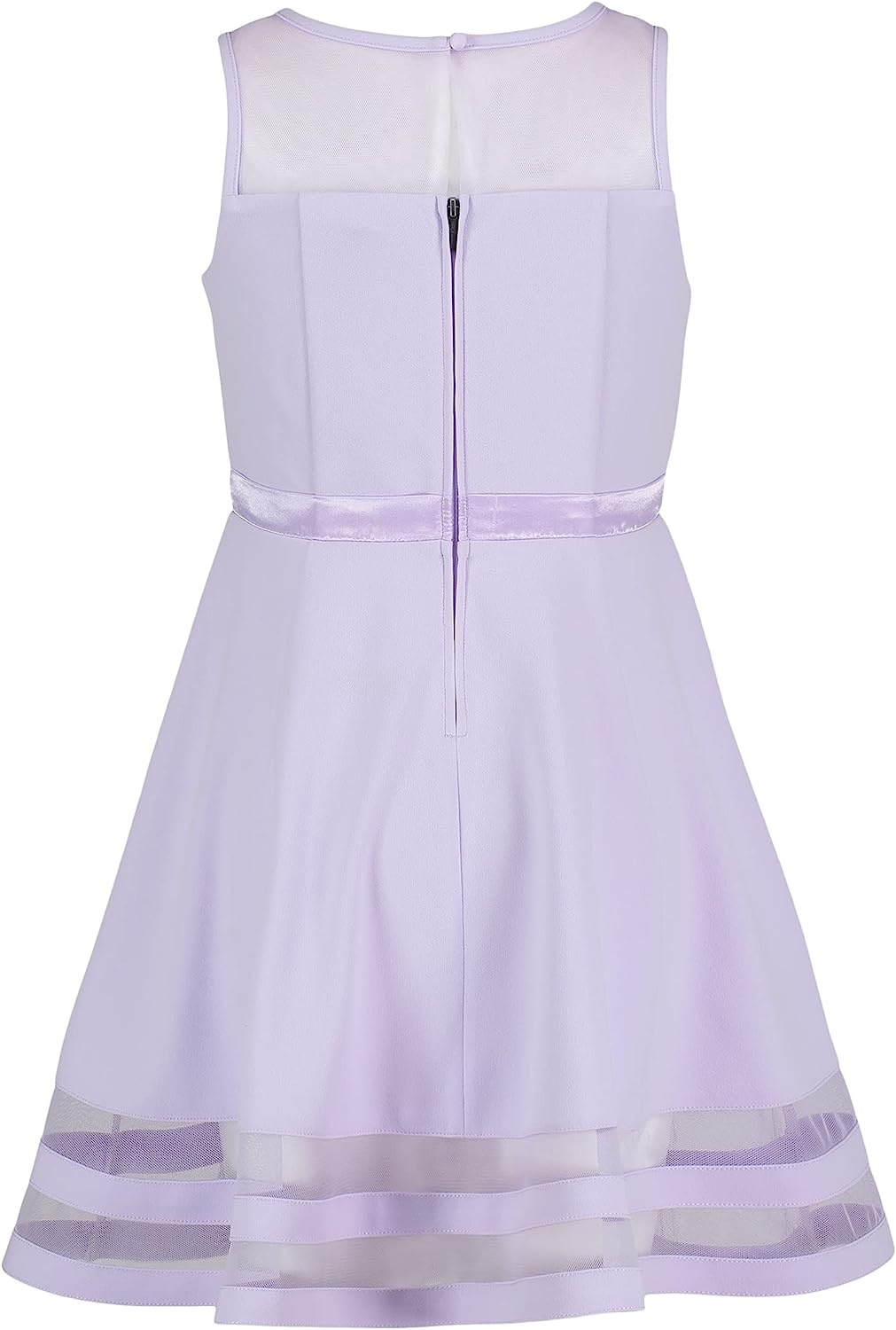 Calvin Klein Girls' Sleeveless Party Dress, Fit and Flare Silhouette, Round Neckline & Back Zip Closure-Back to results-ridibi