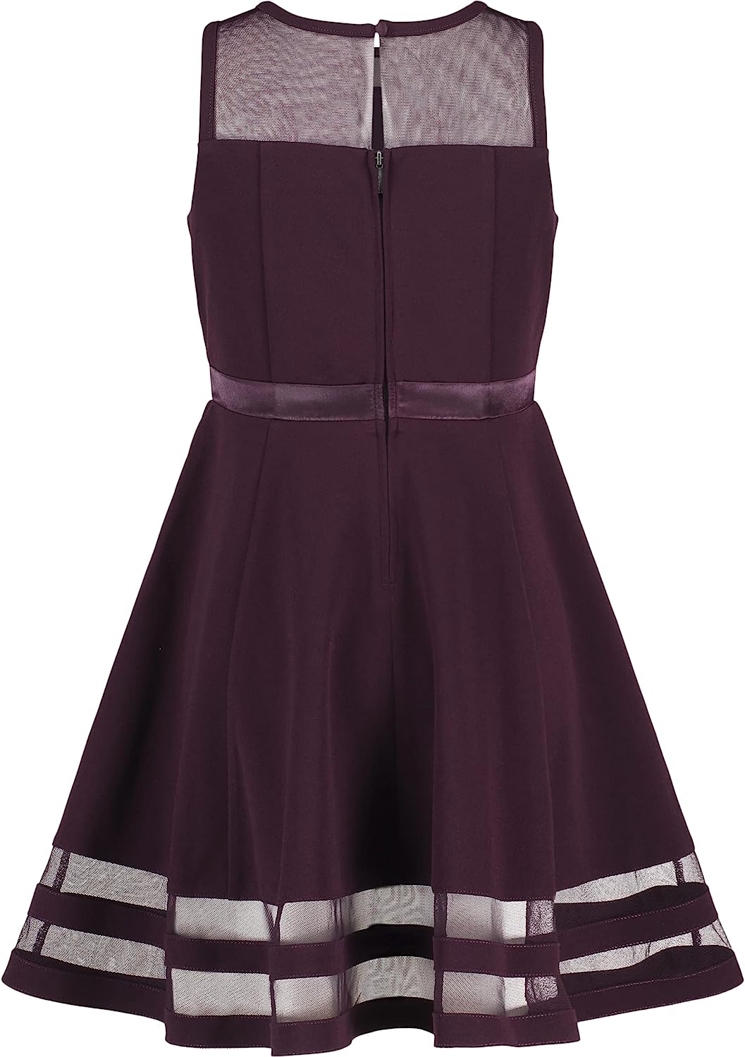 Calvin Klein Girls' Sleeveless Party Dress, Fit and Flare Silhouette, Round Neckline & Back Zip Closure-Back to results-ridibi