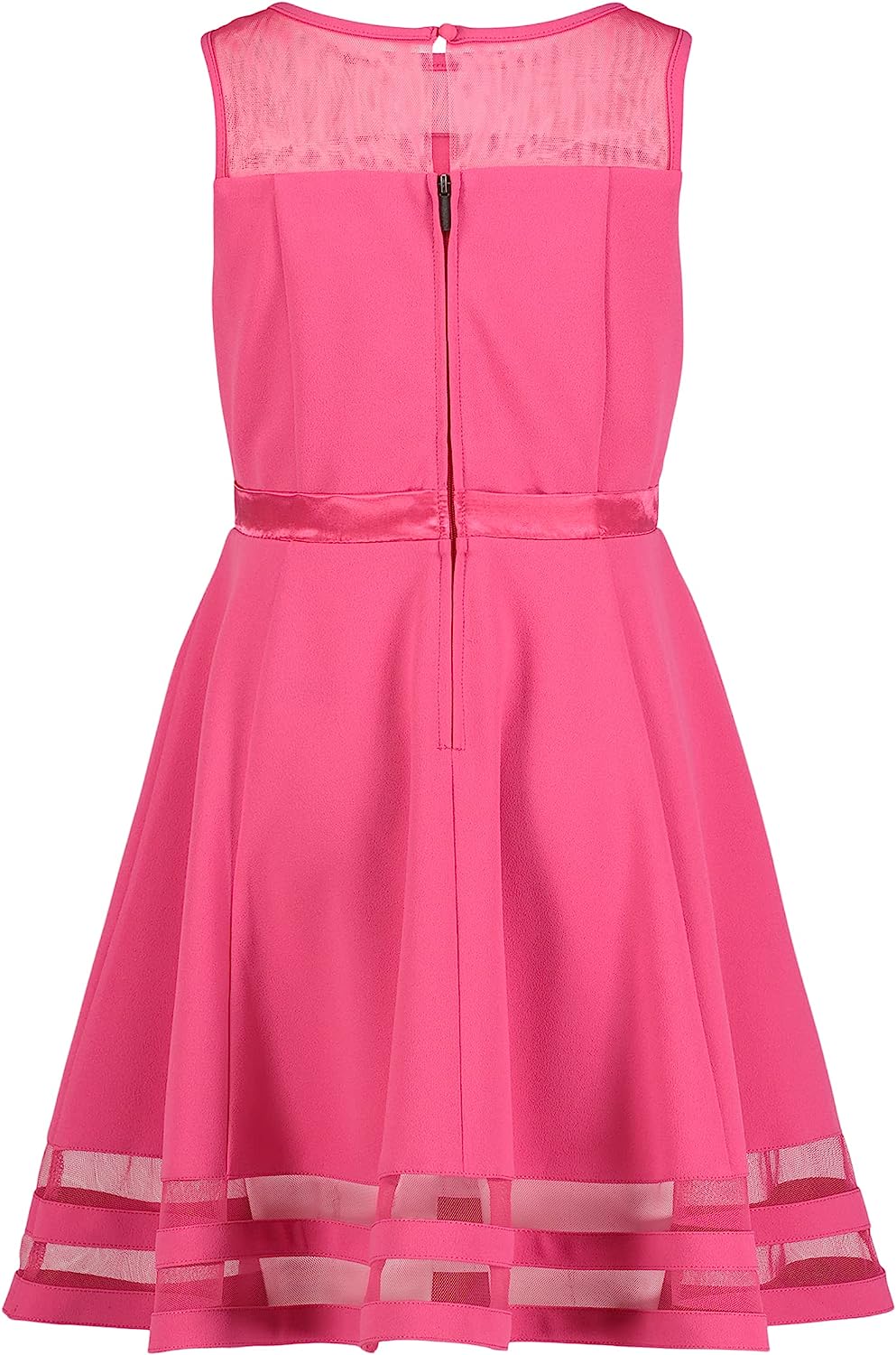 Calvin Klein Girls' Sleeveless Party Dress, Fit and Flare Silhouette, Round Neckline & Back Zip Closure-Back to results-ridibi