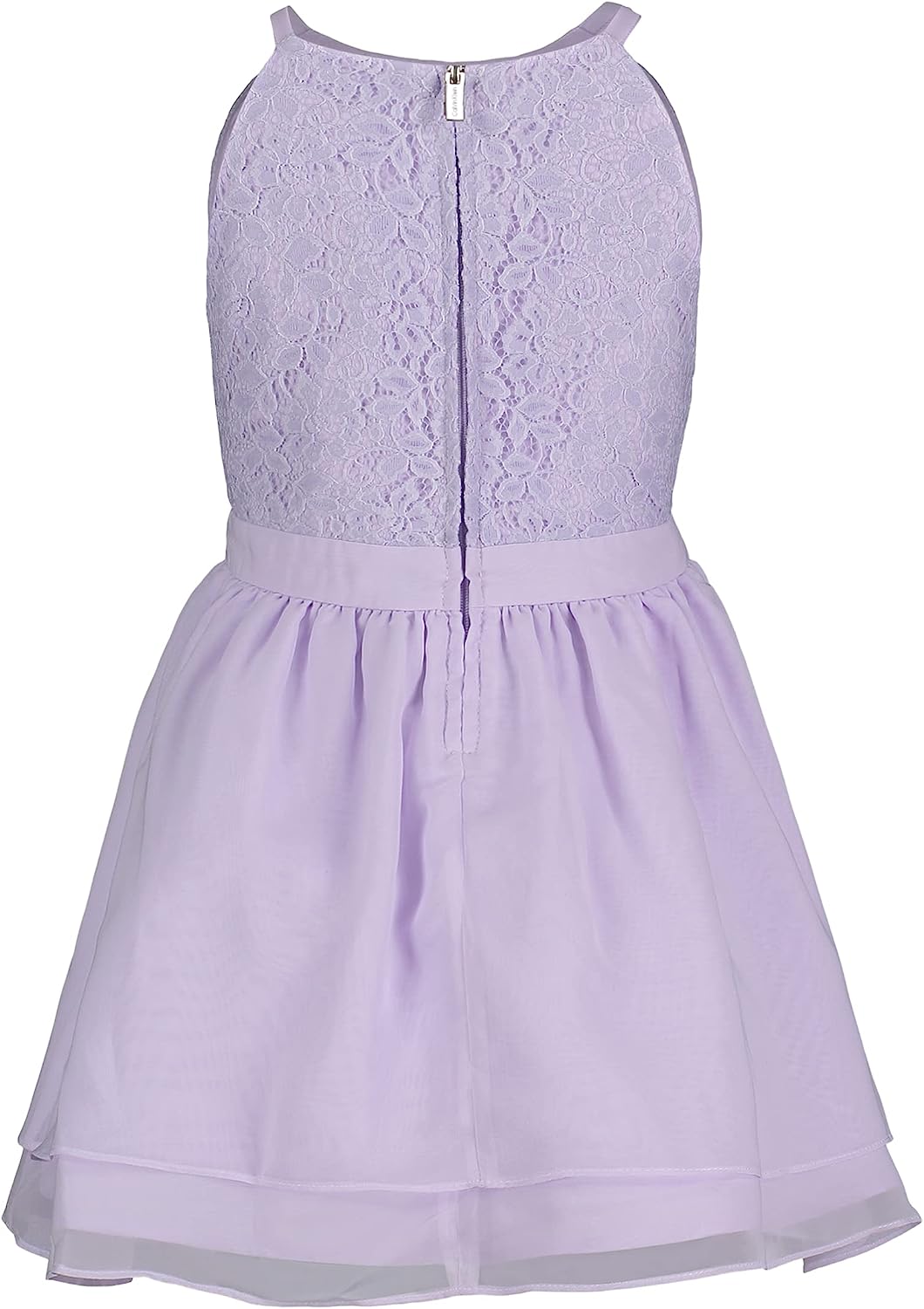 Calvin Klein Girls' Sleeveless Party Dress, Fit and Flare Silhouette, Round Neckline & Back Zip Closure-Back to results-ridibi