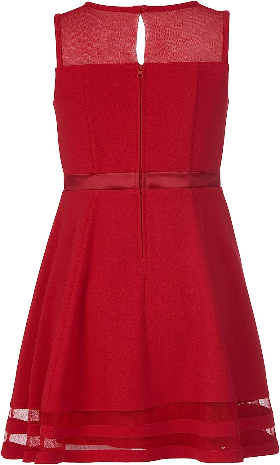 Calvin Klein Girls' Sleeveless Party Dress, Fit and Flare Silhouette, Round Neckline & Back Zip Closure-Back to results-ridibi