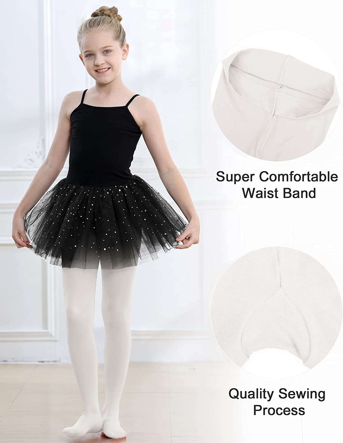 Girls Ballet Dance Students School Footed Tight (Toddler/Little Kid/Big Kid)-Tights-ridibi