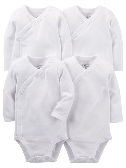 Carter's Unisex Babies' Side Snap Bodysuit, Pack of 4-Side-Snap-ridibi