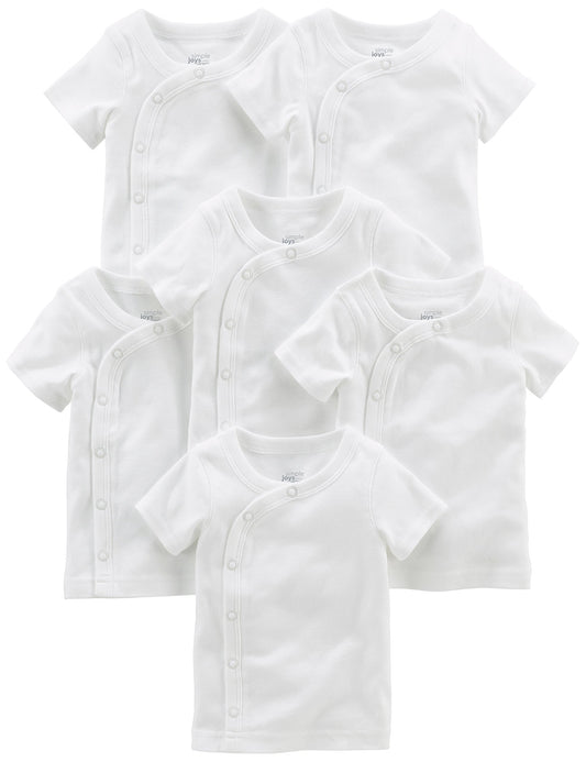 Carter's Unisex Babies' Side-Snap Short-Sleeve Shirt, Pack of 6-Side-Snap-ridibi