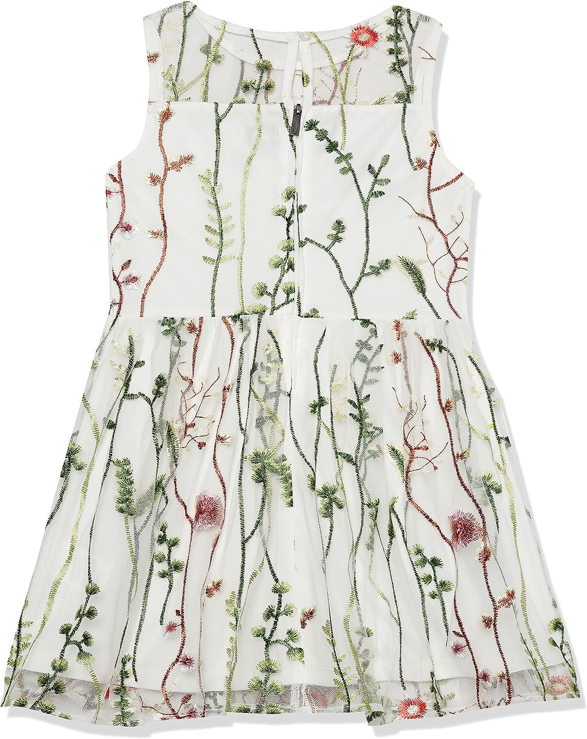 Calvin Klein Girls' Sleeveless Party Dress, Fit and Flare Silhouette, Round Neckline & Back Zip Closure-Back to results-ridibi