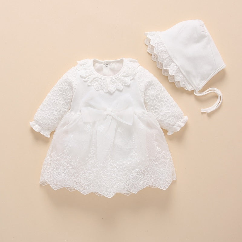 Baby Baptism Dress Snow White, Baby pink and Red 1 Year Old-Dress-ridibi