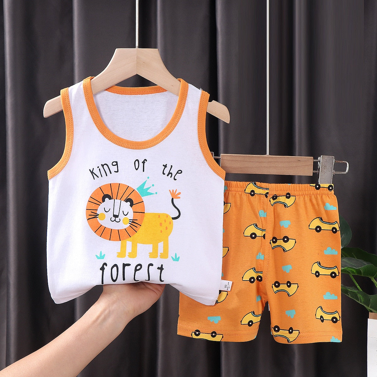 Toddler and Big Boys Summer Sleeveless Suit set-Sleeveless and shorts-ridibi
