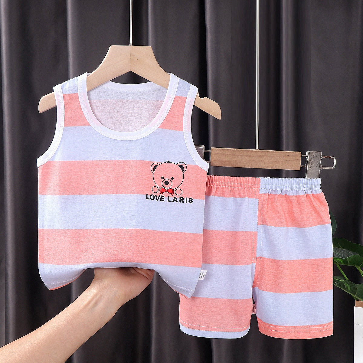 Toddler and Big Boys Summer Sleeveless Suit set-Sleeveless and shorts-ridibi