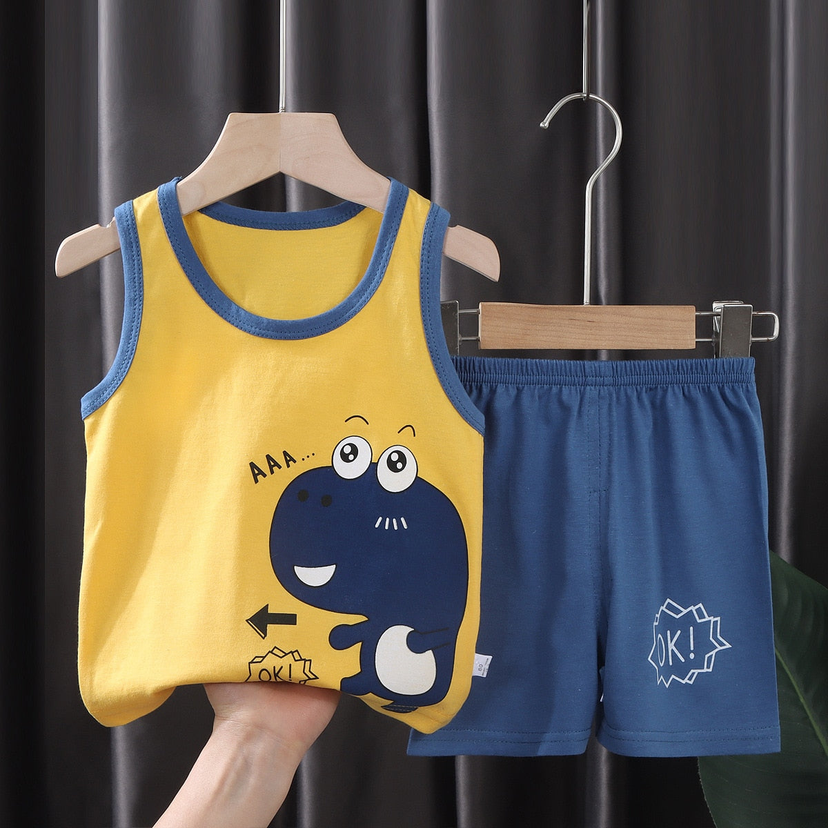 Toddler and Big Boys Summer Sleeveless Suit set-Sleeveless and shorts-ridibi