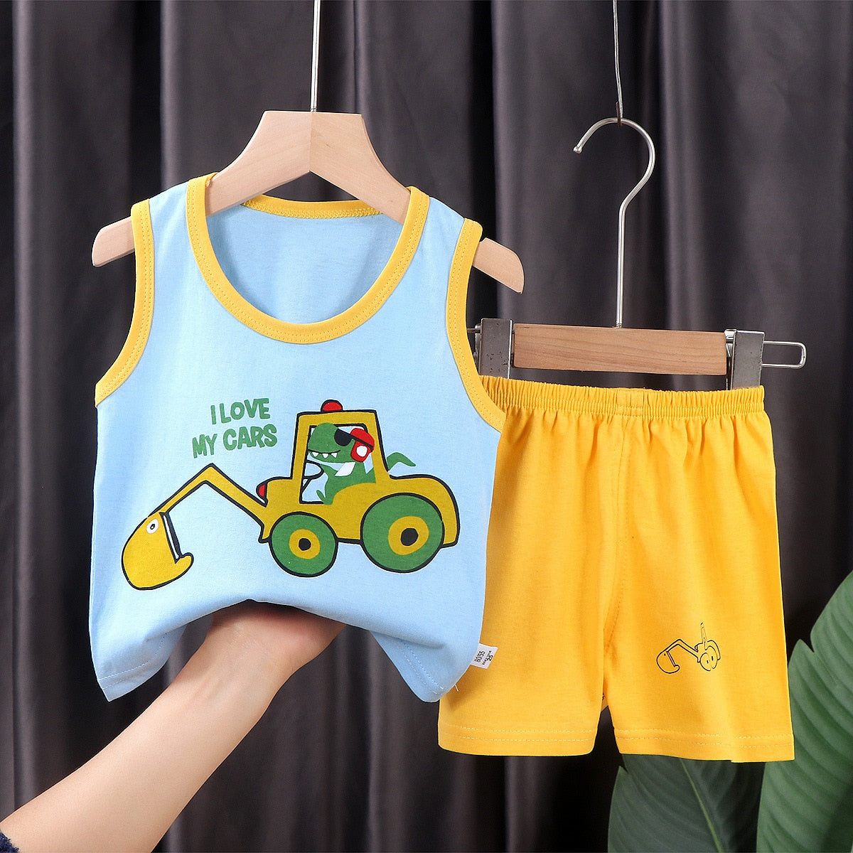 Toddler and Big Boys Summer Sleeveless Suit set-Sleeveless and shorts-ridibi