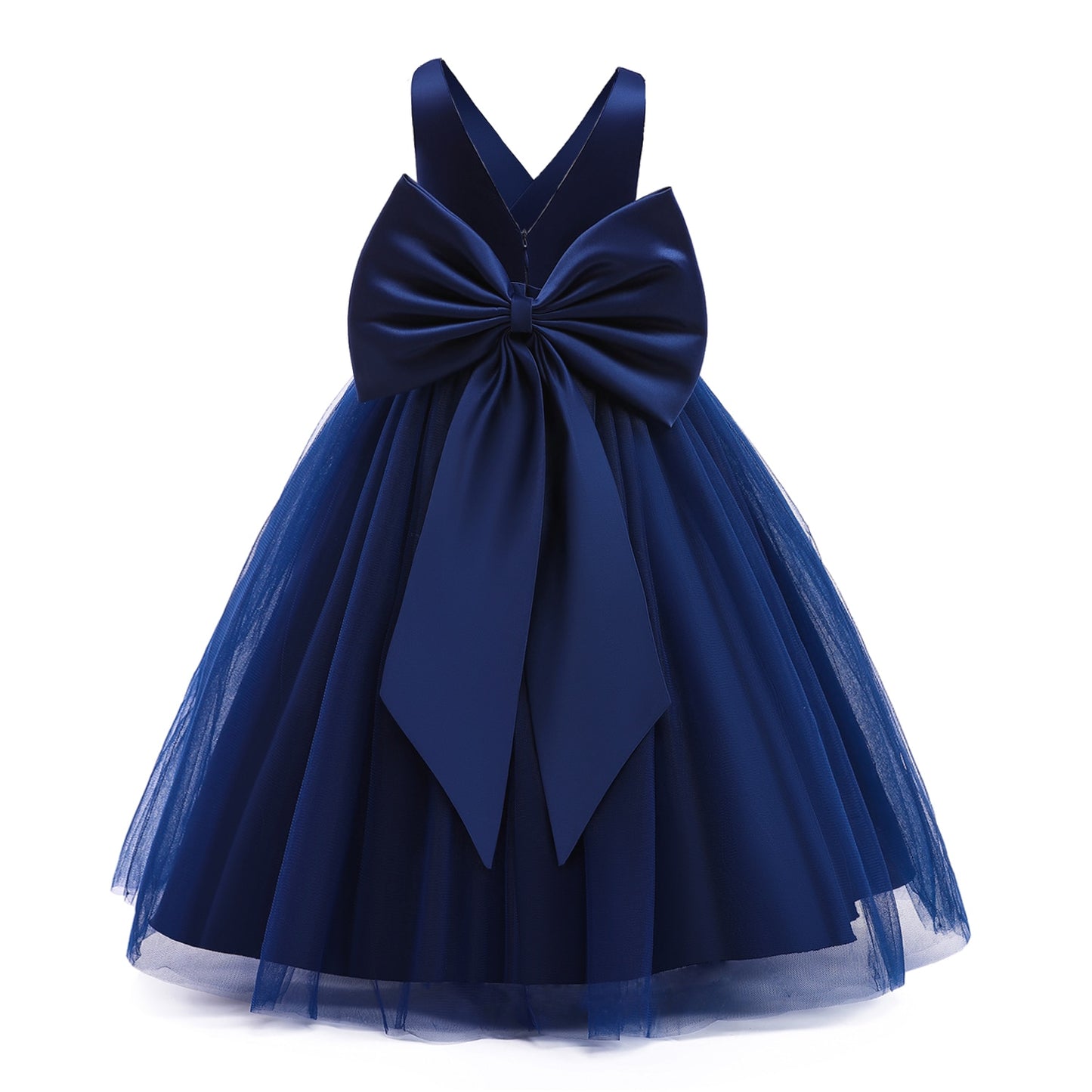 White Bridesmaid Dress Long Formal Dress 5-12 Yrs Big Girls-Dress-ridibi