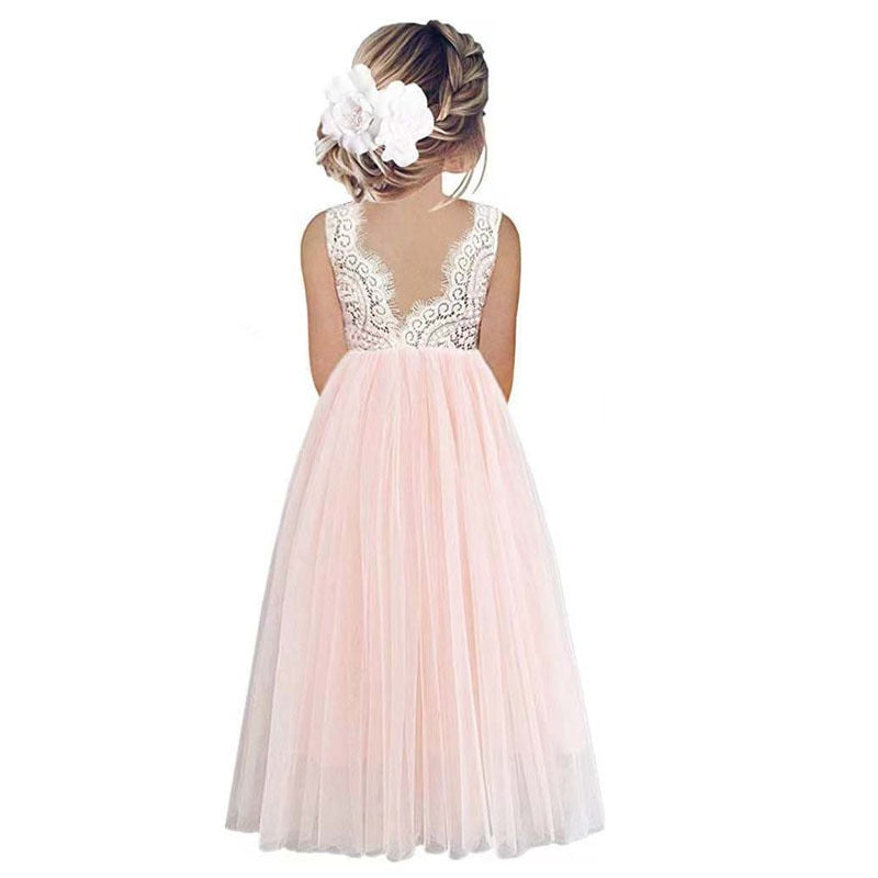 Flower Girl Dress Baby Kids Summer Princess Party Lace Wedding Birthday Dresses Children Clothing-Party Dress-ridibi