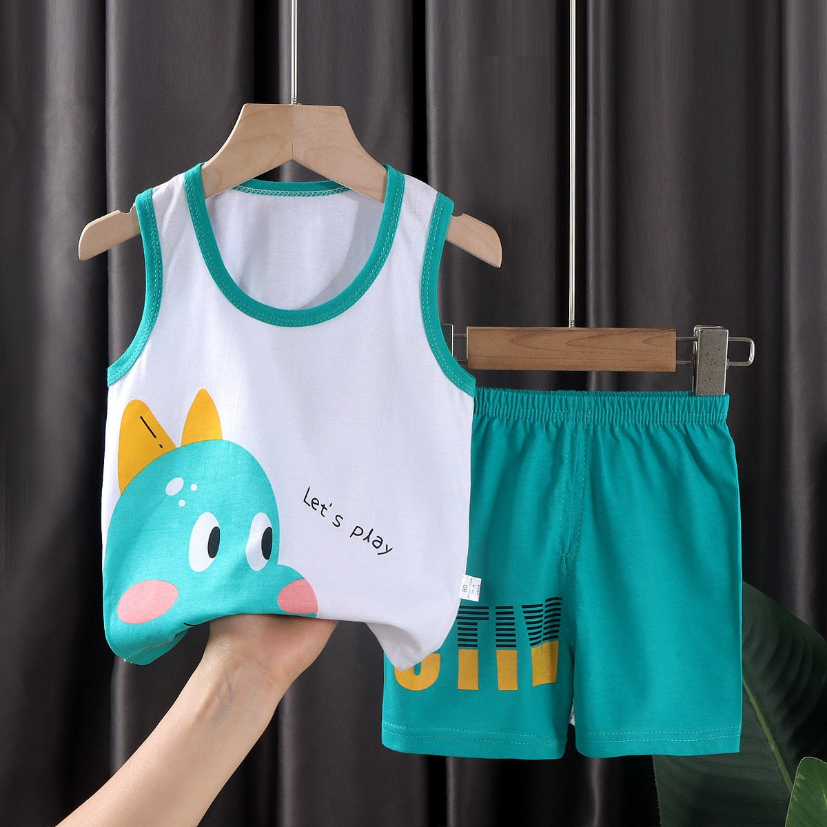 Toddler and Big Boys Summer Sleeveless Suit set-Sleeveless and shorts-ridibi
