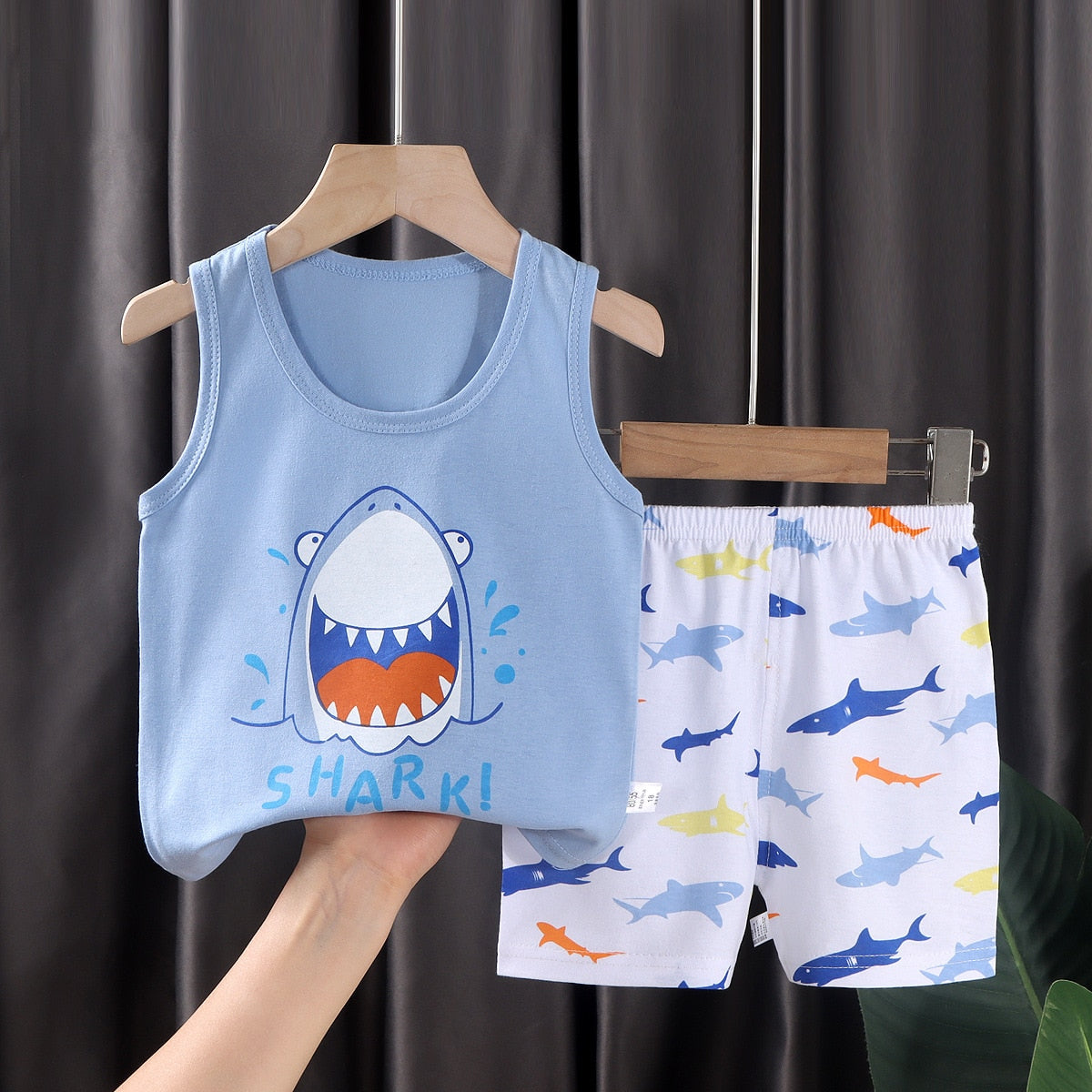 Toddler and Big Boys Summer Sleeveless Suit set-Sleeveless and shorts-ridibi