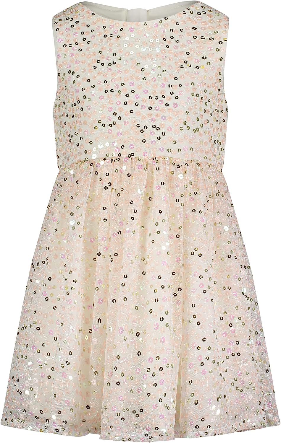 Calvin Klein Girls' Sleeveless Party Dress, Fit and Flare Silhouette, Round Neckline & Back Zip Closure-Back to results-ridibi