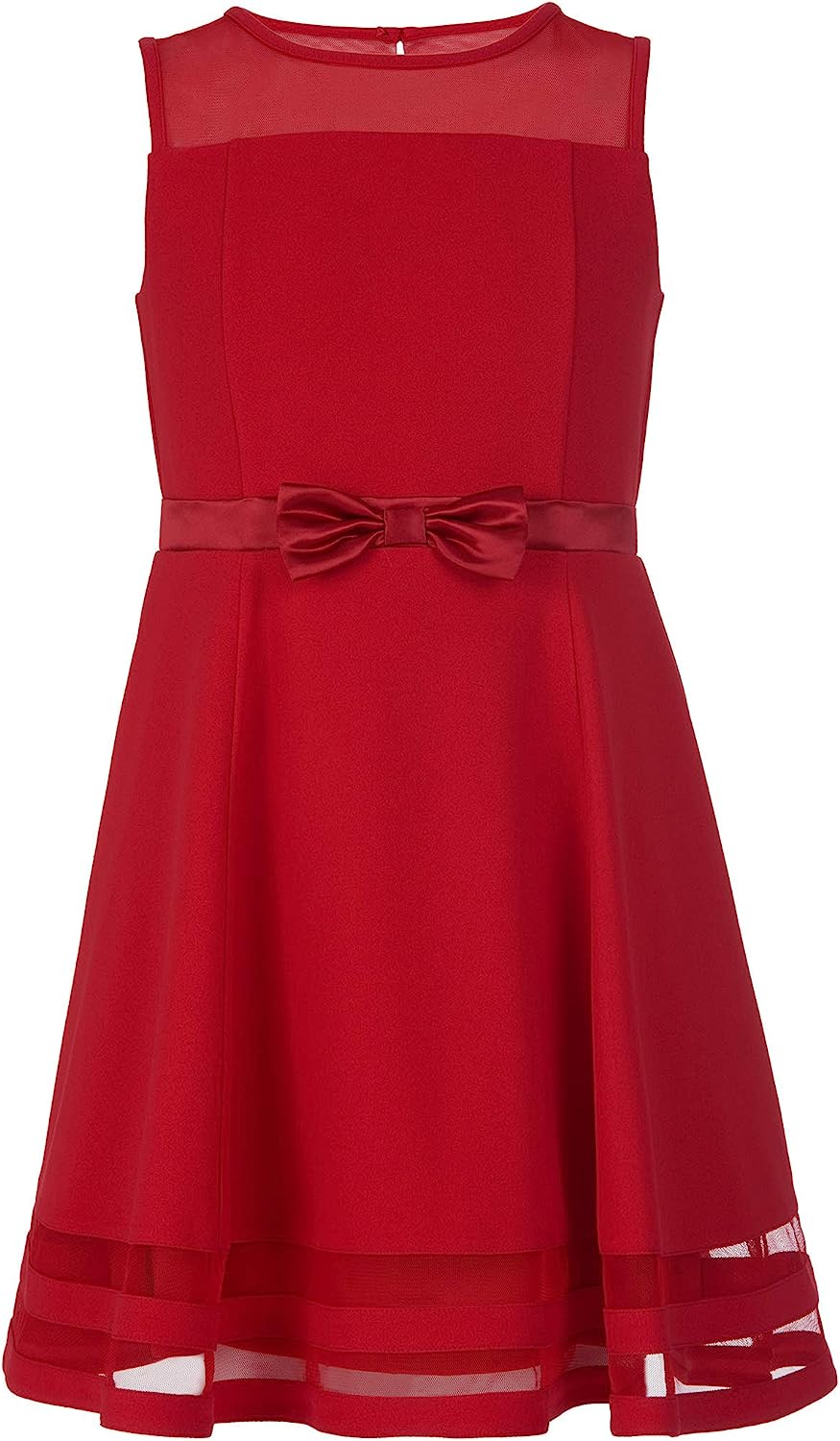 Calvin Klein Girls' Sleeveless Party Dress, Fit and Flare Silhouette, Round Neckline & Back Zip Closure-Back to results-ridibi