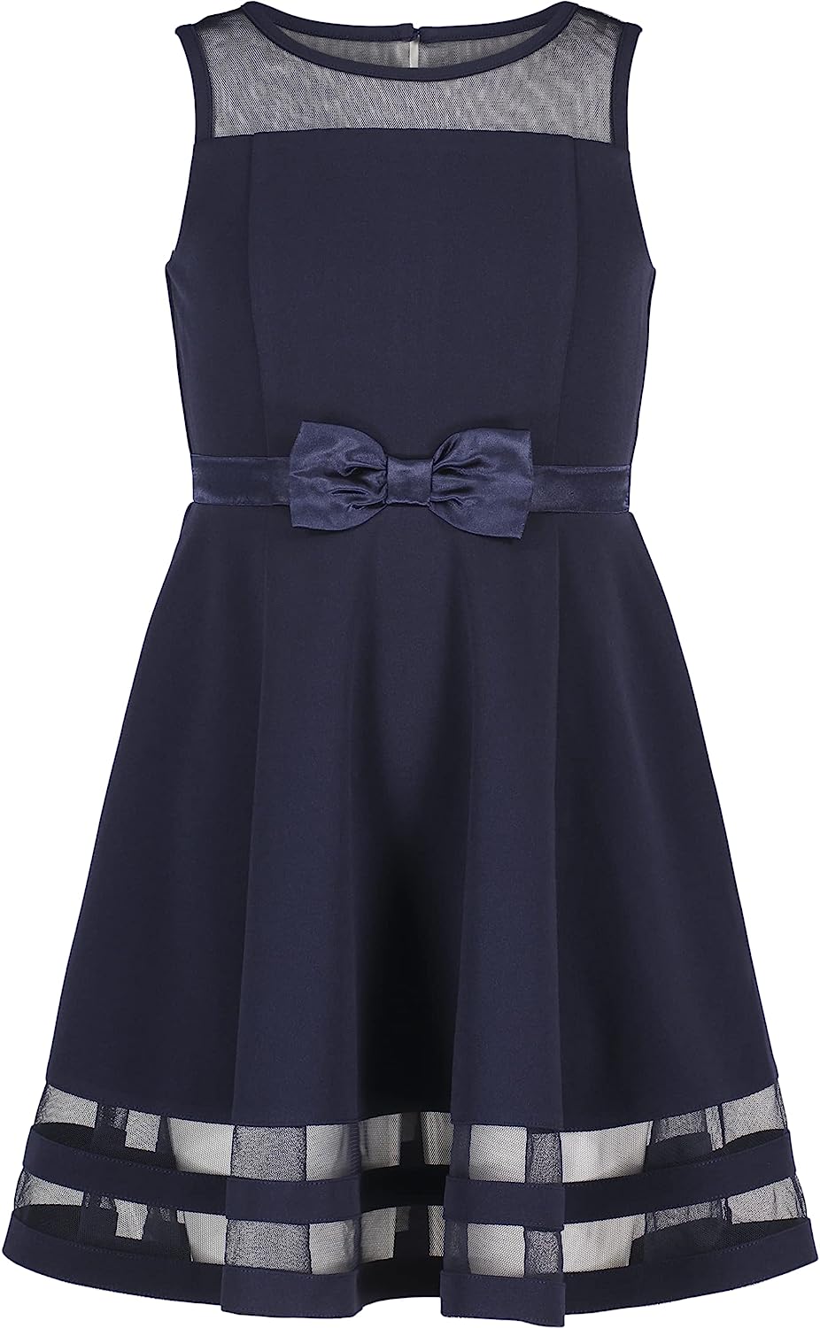 Calvin Klein Girls' Sleeveless Party Dress, Fit and Flare Silhouette, Round Neckline & Back Zip Closure-Back to results-ridibi