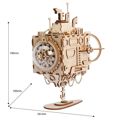 Robotime ROKR Robot Steampunk Music Box 3D Wooden Puzzle Assembled Model Building Kit Toys For Children Birthday Gift-Toys-ridibi