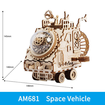 Robotime ROKR Robot Steampunk Music Box 3D Wooden Puzzle Assembled Model Building Kit Toys For Children Birthday Gift-Toys-ridibi