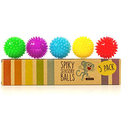 Impresa Products [5 Pack] Spiky Sensory Balls - Squeezy and Bouncy Fidget Toys - Sensory Toys – No BPA Phthalates Latex – School and Special Education Supply-Multi-Item Fidget Toy Packs-ridibi