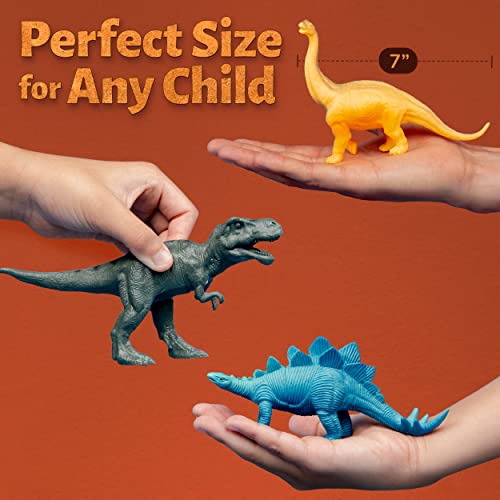 Dinosaur Toys for Kids - Interactive Dinosaur Sound Book w/Realistic Roars & 12 Large Dinosaur Toys (7") - Interactive Set of Dino Toys for Kids 3+, Toy Dinosaurs for Toddlers (Without Mat)-Back to results-ridibi