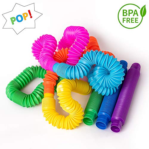 nutty toys 8 pk Pop Tubes Sensory Toys (Large) Fine Motor Skills & Learning Toddler Toy for Kids, Top ADHD & Autism Fidget 2023 Best Preschool Boy Girl Gifts Idea Unique Toddler Easter Basket Stuffers-Back to results-ridibi