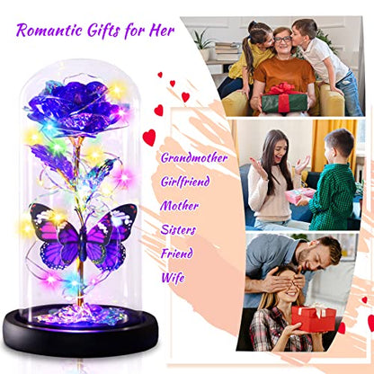 Great Mother's Day Rose Gifts for Mom Grandma Wife, Birthday Gifts for Women, Mothers Day Mom Gifts from Daughter Son, Enchanted Galaxy Roses Flower Gifts, Light Up Purple Rose Gifts for Her Women-Back to results-ridibi