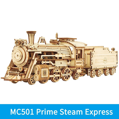 Robotime ROKR Train Model 3D Wooden Puzzle Toy Assembly Locomotive Model Building Kits for Children Kids Birthday Gift-Toys-ridibi