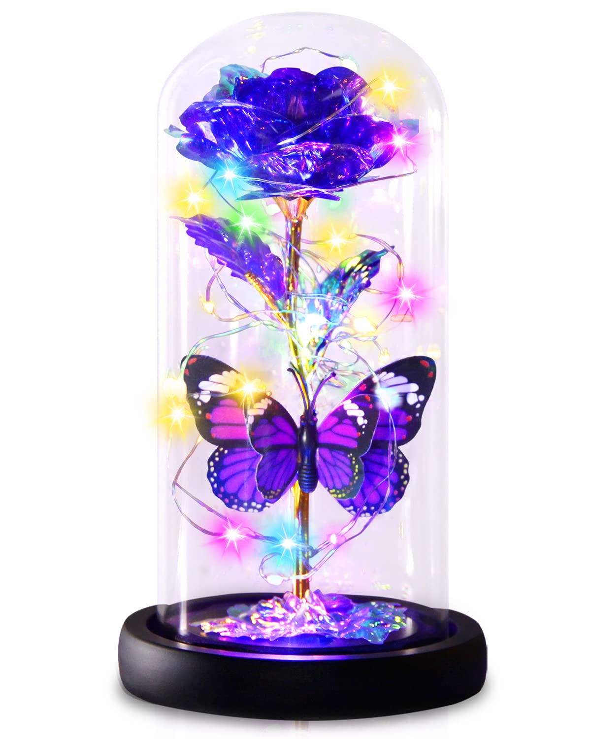 Great Mother's Day Rose Gifts for Mom Grandma Wife, Birthday Gifts for Women, Mothers Day Mom Gifts from Daughter Son, Enchanted Galaxy Roses Flower Gifts, Light Up Purple Rose Gifts for Her Women-Back to results-ridibi