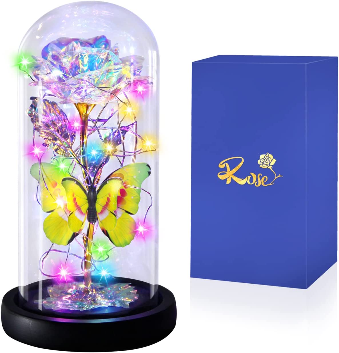 Great Mother's Day Rose Gifts for Mom Grandma Wife, Birthday Gifts for Women, Mothers Day Mom Gifts from Daughter Son, Enchanted Galaxy Roses Flower Gifts, Light Up Purple Rose Gifts for Her Women-Back to results-ridibi