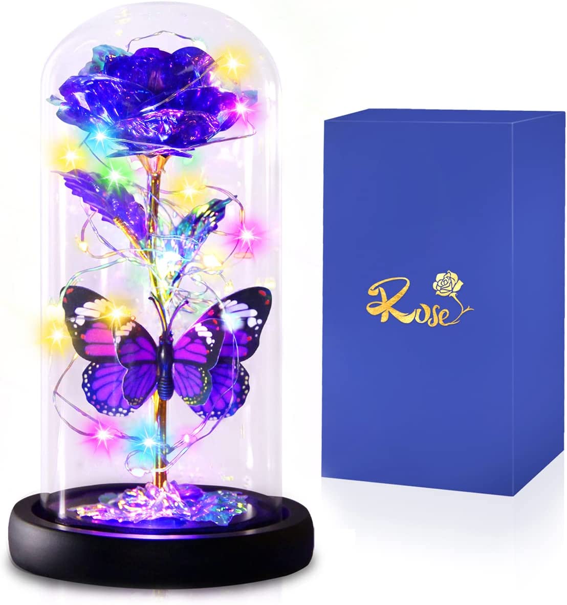 Great Mother's Day Rose Gifts for Mom Grandma Wife, Birthday Gifts for Women, Mothers Day Mom Gifts from Daughter Son, Enchanted Galaxy Roses Flower Gifts, Light Up Purple Rose Gifts for Her Women-Back to results-ridibi