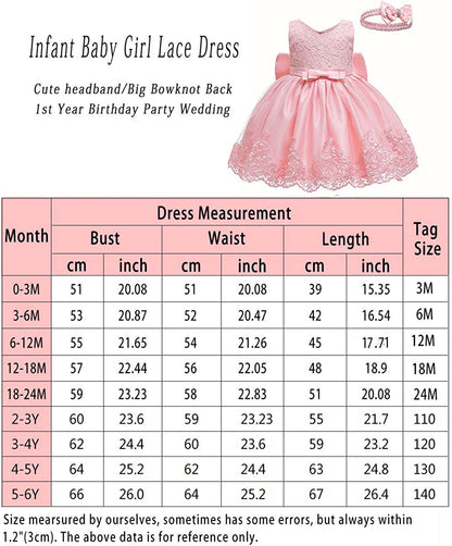 Baby Girls Ruffle Lace Backless with Headwear,Bowknot Flower Dresses Pageant Party Wedding Baby Girl Dress-Dress-ridibi