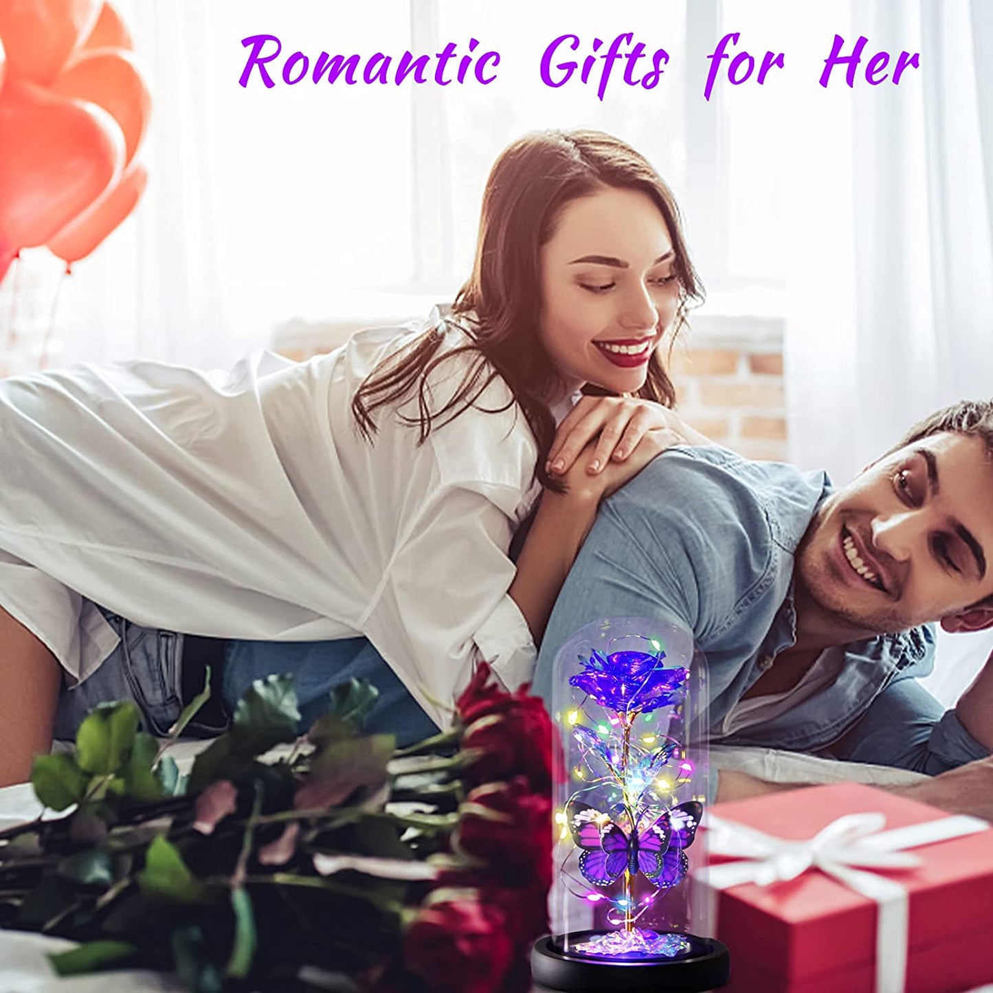 Great Mother's Day Rose Gifts for Mom Grandma Wife, Birthday Gifts for Women, Mothers Day Mom Gifts from Daughter Son, Enchanted Galaxy Roses Flower Gifts, Light Up Purple Rose Gifts for Her Women-Back to results-ridibi